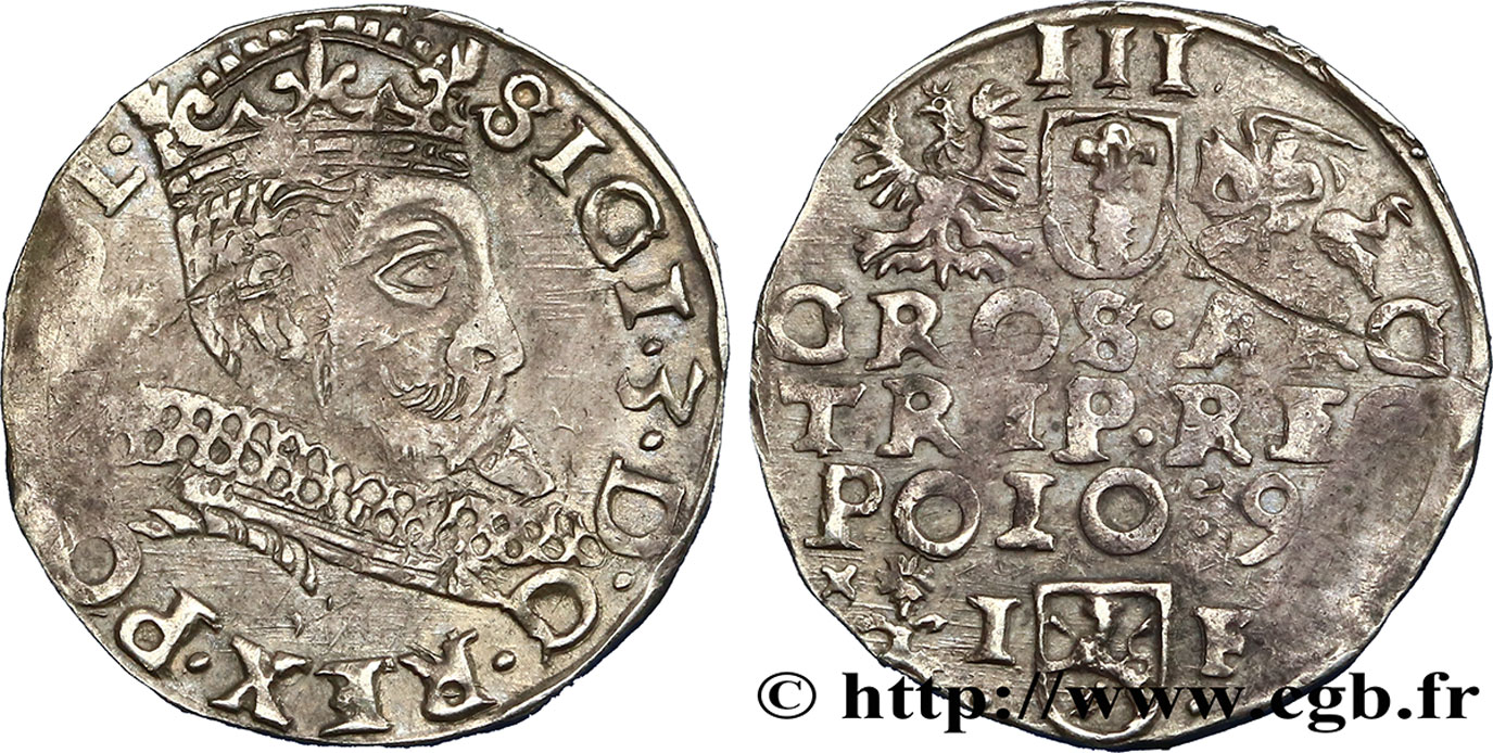 POLONIA - SIGISMONDO III VASA Trois groschen ou trojak koronny n.d. Cracovie BB 