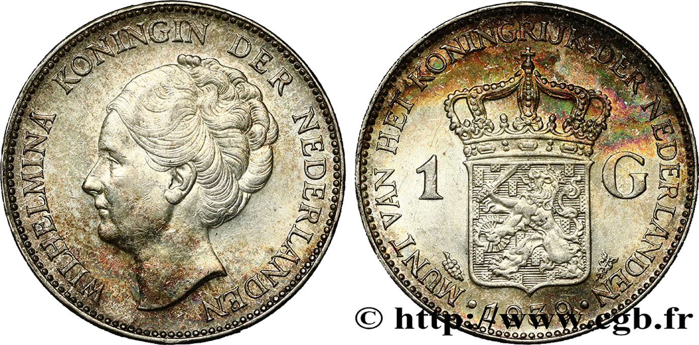 PAYS-BAS 1 Gulden Wilhelmina 1939 Utrecht SUP/SPL 