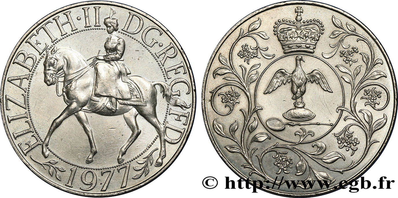 REGNO UNITO 25 New Pence jubilé d’argent d’Elisabeth II 1977  SPL 