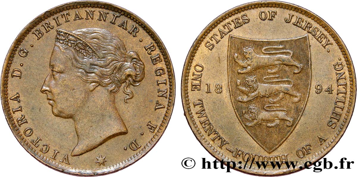 JERSEY 1/24 Shilling Reine Victoria 1894  SPL 