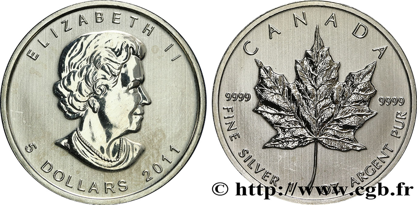CANADA 5 Dollars (1 once) Proof feuille d’érable 2011  SPL 