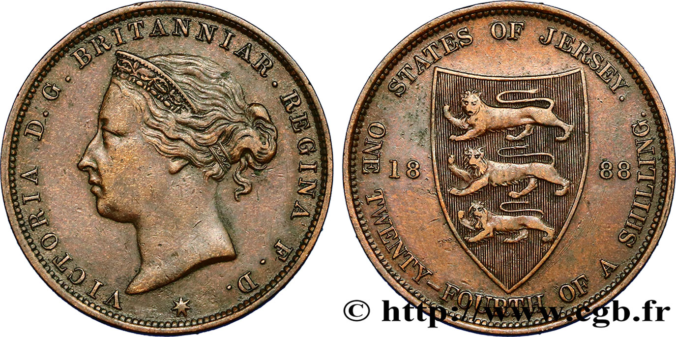 JERSEY 1/24 Shilling Reine Victoria 1888 Heaton - H q.SPL 