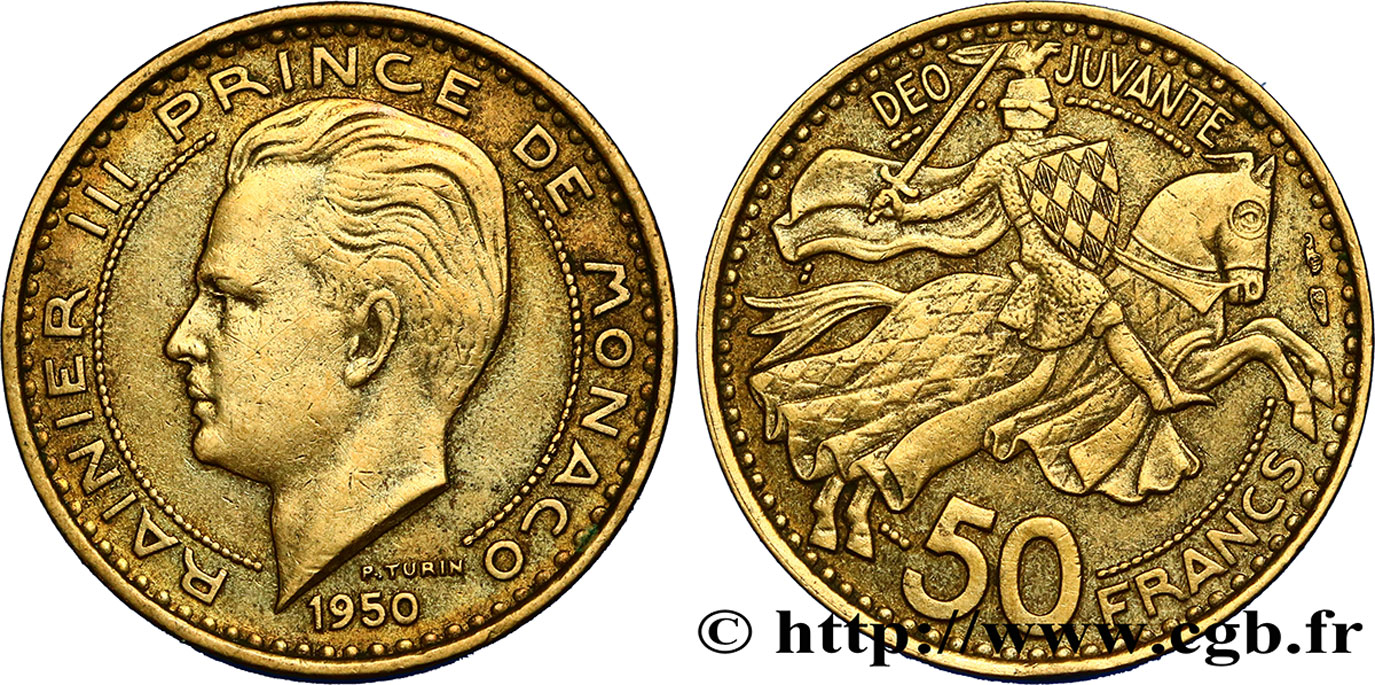 MONACO 50 Francs 1950 Paris TTB 