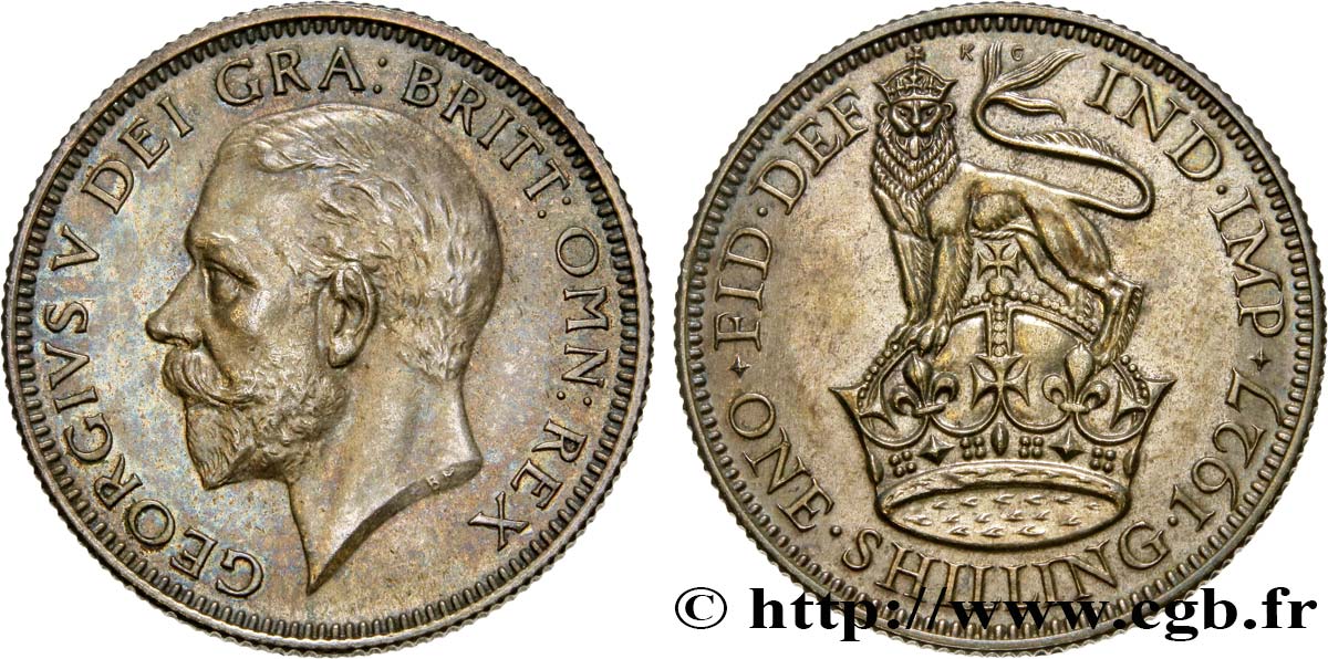 ROYAUME-UNI 1 Shilling Georges V 1927 Londres SPL 
