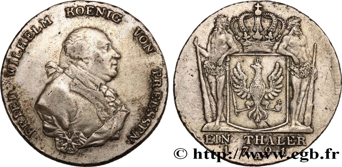 GERMANIA - PRUSSIA Thaler Frédéric-Guillaume 1791 Berlin BB 