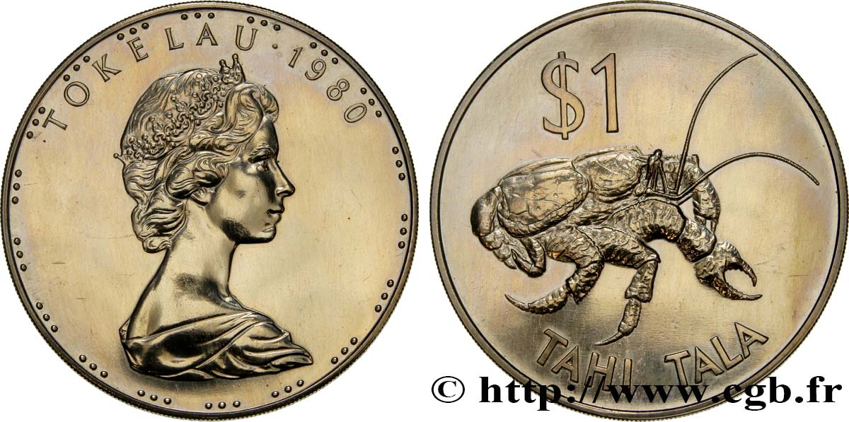 TOKELAU 1 Dollar Elisabeth II 1980  MS 
