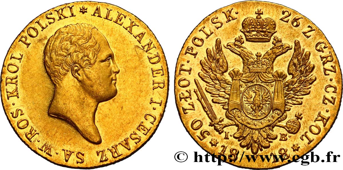 POLAND - KINGDOM OF POLAND - ALEXANDER I 50 Zloty 1818 Varsovie MS 