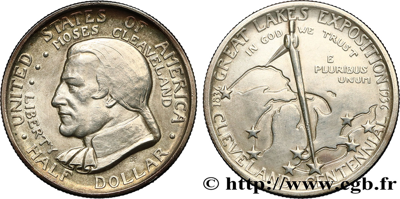 ÉTATS-UNIS D AMÉRIQUE 1/2 Dollar Cleaveland 1936 Philadelphie TTB+ 