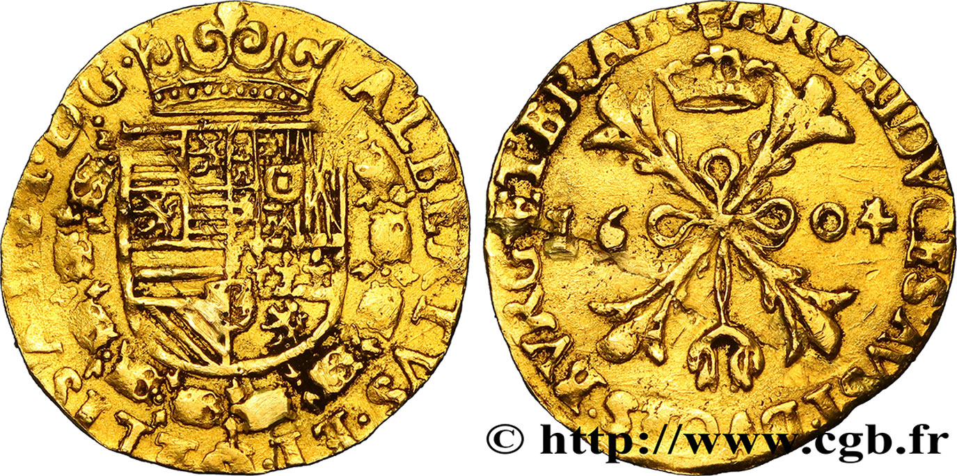 SPANISH NETHERLANDS - BRABANT - DUCHY OF BRABANT - ALBERT AND ISABELLA Double Albertin 1604 Anvers VF 