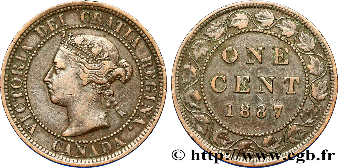 CANADA 1 Cent Victoria 1887  TTB 