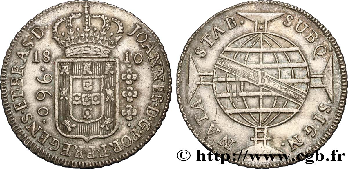 BRÉSIL 960 Reis Jean VI (Joao) 1810 Bahia TTB 