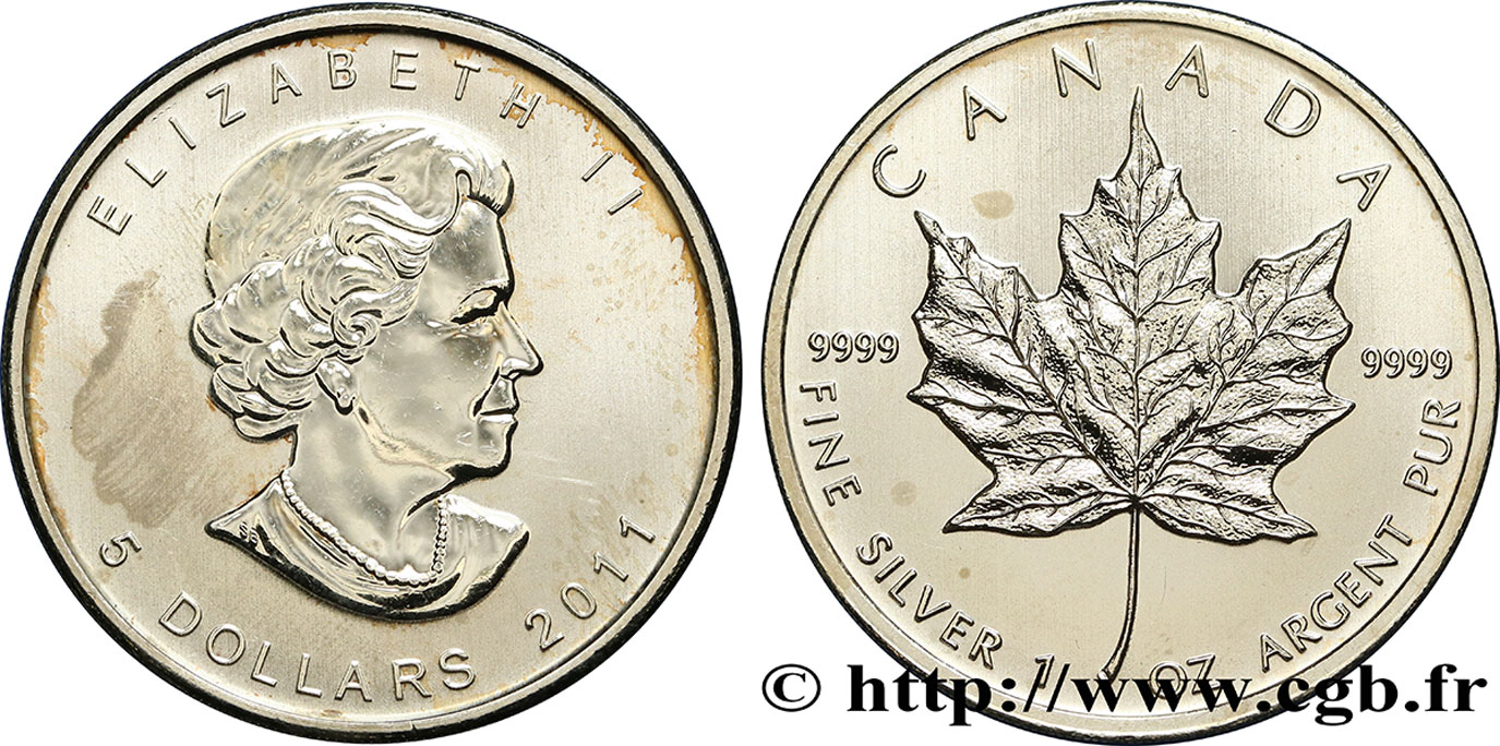 CANADA 5 Dollars (1 once) Proof feuille d’érable 2011  SPL 
