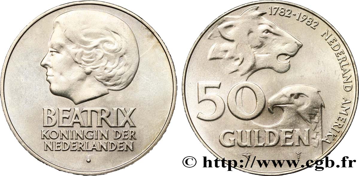 PAYS-BAS 50 Gulden Amitié Pays Bas - Amérique 1982 Utrecht SPL 