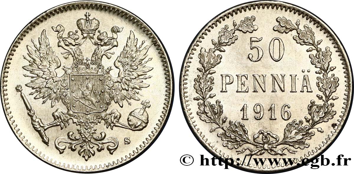 FINLANDE 50 Pennia 1916 Helsinki SPL 
