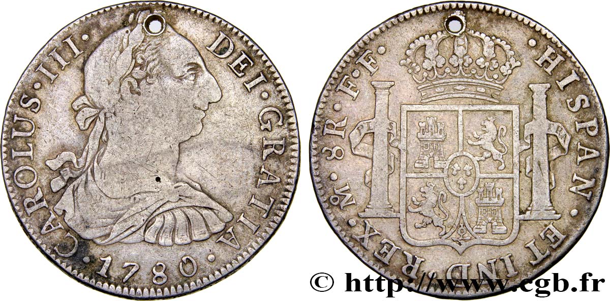 MEXIQUE 8 Reales Charles III 1780 Mexico TB+/TTB 