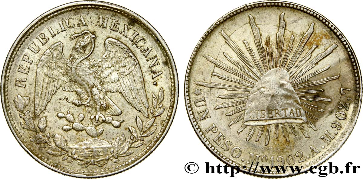 MEXIQUE 1 Peso 1902 Mexico TTB+ 