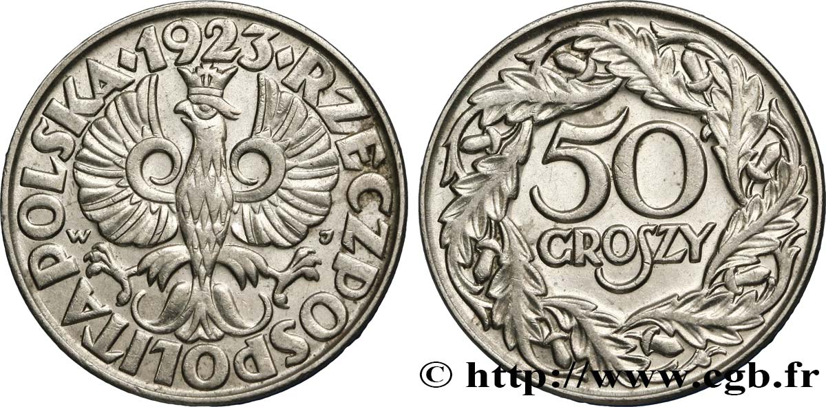 POLAND 50 Groszy 1923 Varsovie AU 
