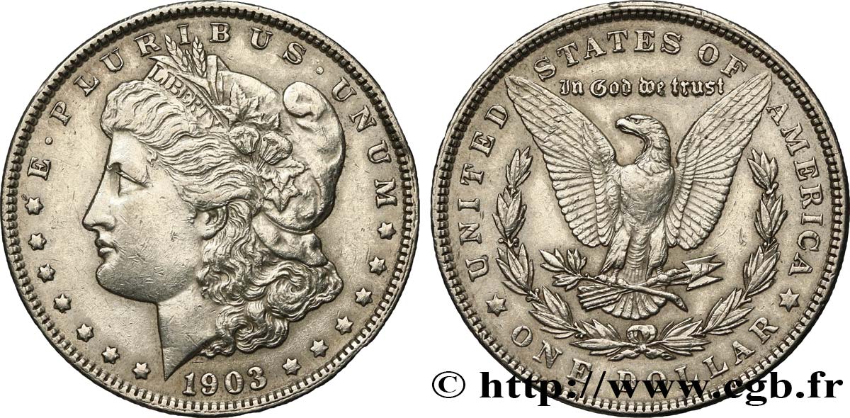 ÉTATS-UNIS D AMÉRIQUE 1 Dollar Morgan 1903 Philadelphie TTB+ 
