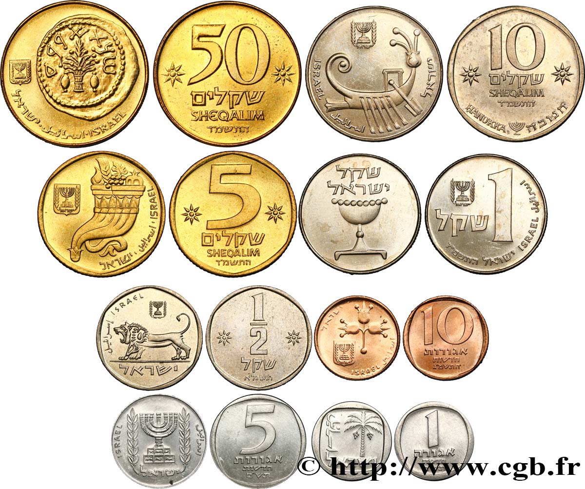 ISRAEL Lot de 8 monnaies 1980-1985  SC 