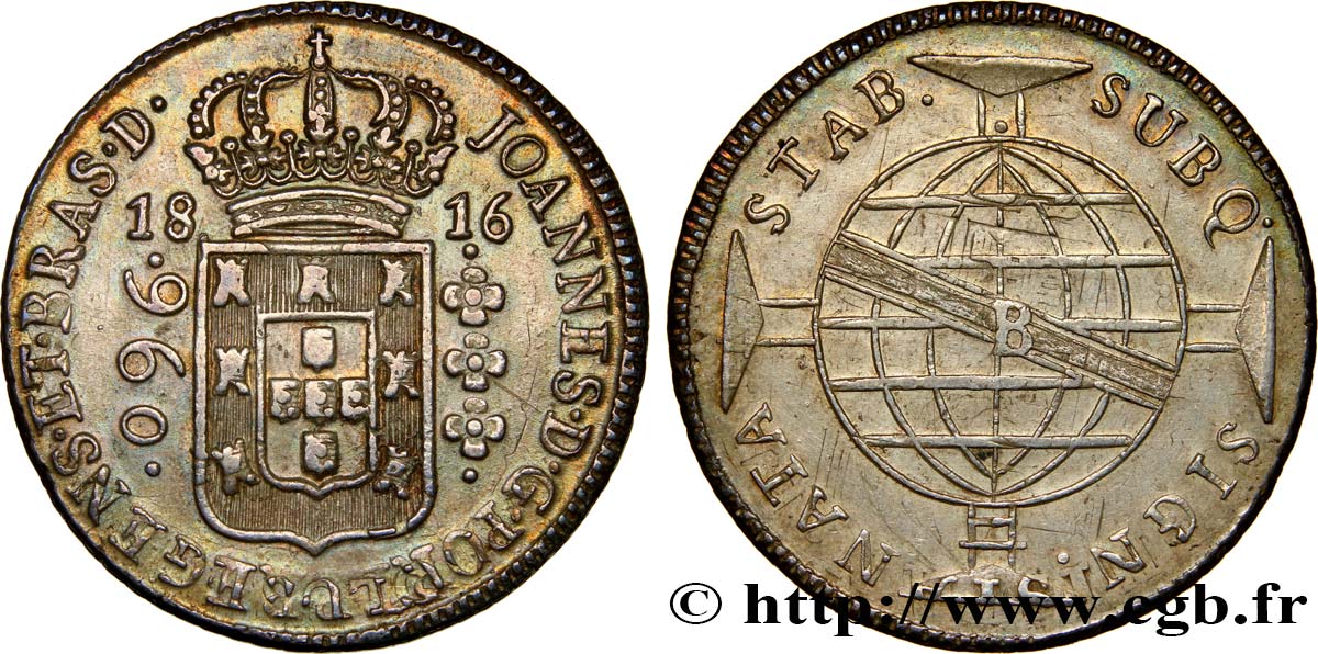 BRAZIL - JOHN VI 960 Reis 1816 Bahia AU 