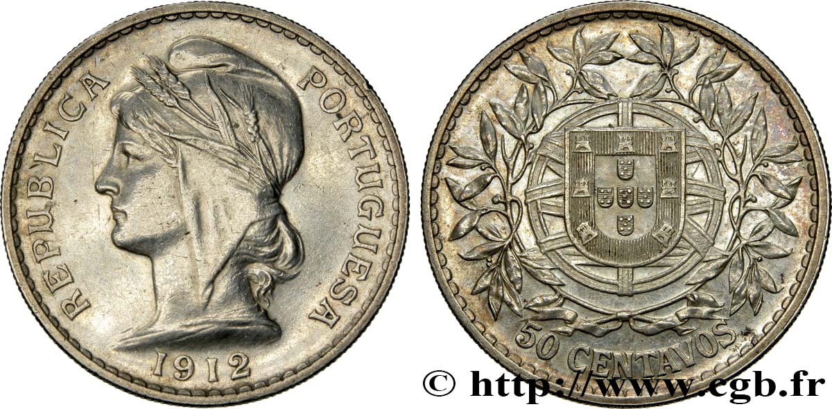 PORTUGAL 50 Centavos 1912  TTB+ 