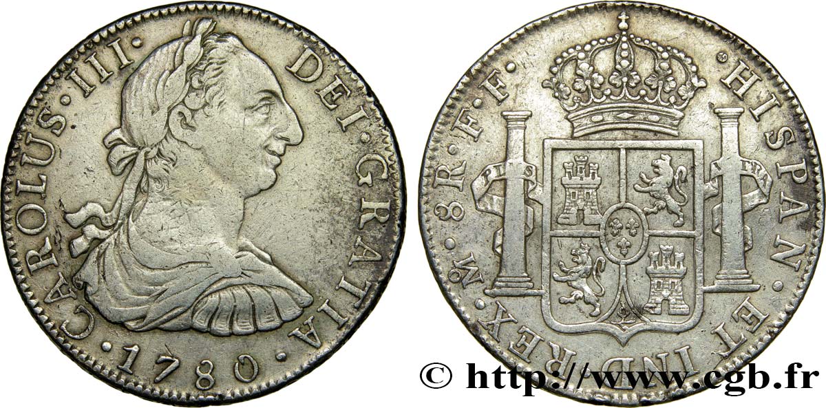 MEXIQUE 8 Reales Charles III 1780 Mexico TTB/TTB+ 