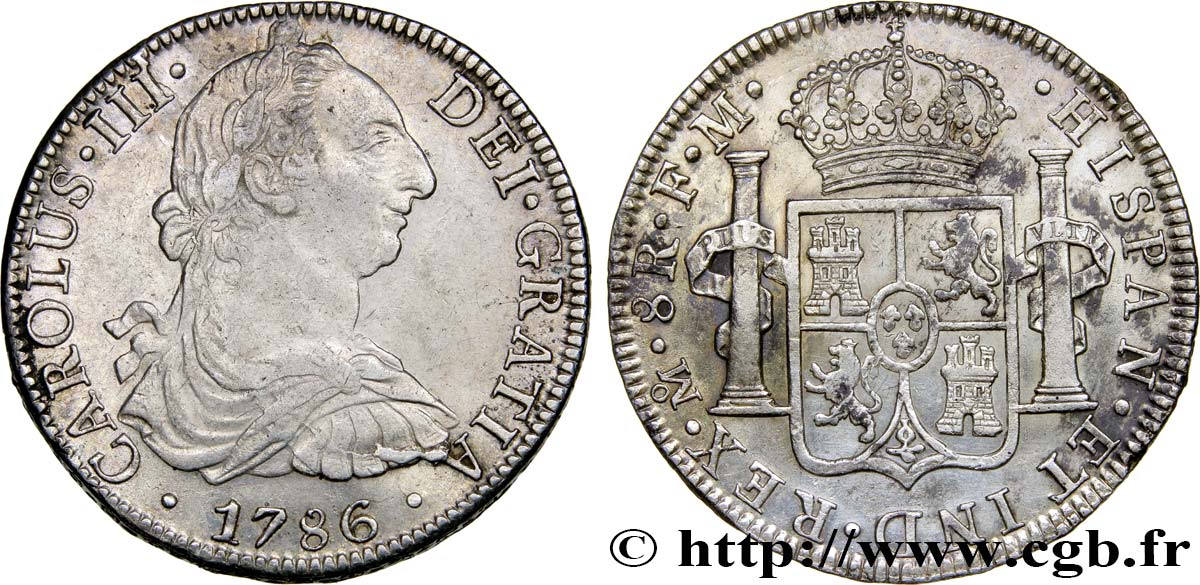 MEXIQUE 8 Reales Charles III 1786 Mexico TTB+ 