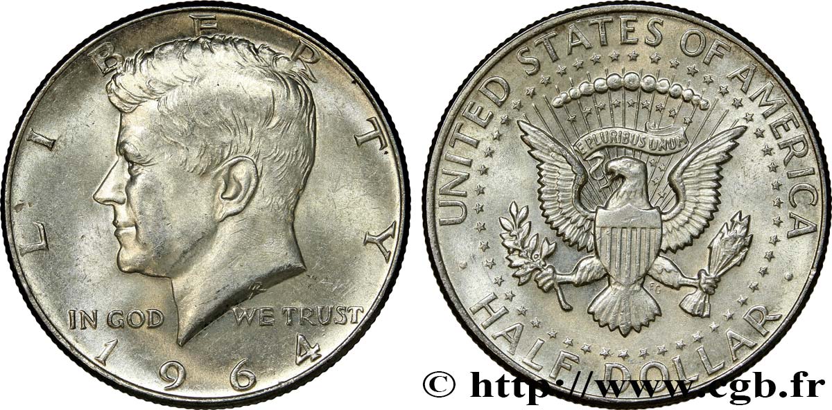 STATI UNITI D AMERICA 1/2 Dollar Kennedy 1964 Philadelphie MS