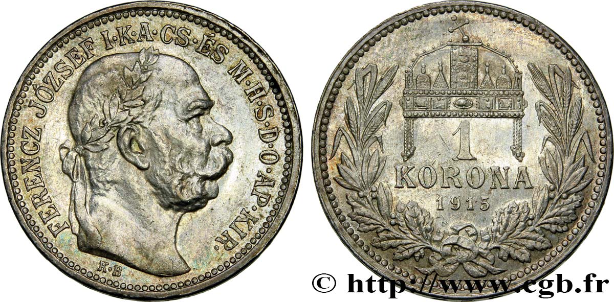HONGRIE 1 Korona François-Joseph 1915 SUP/SPL