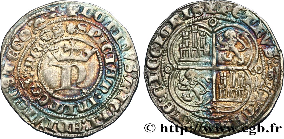 SPAIN - KINGDOMS OF CASTILE AND LEON - PETER I OF CASTILE CALLED THE CRUEL OR THE JUST Réal n.d. Burgos XF 
