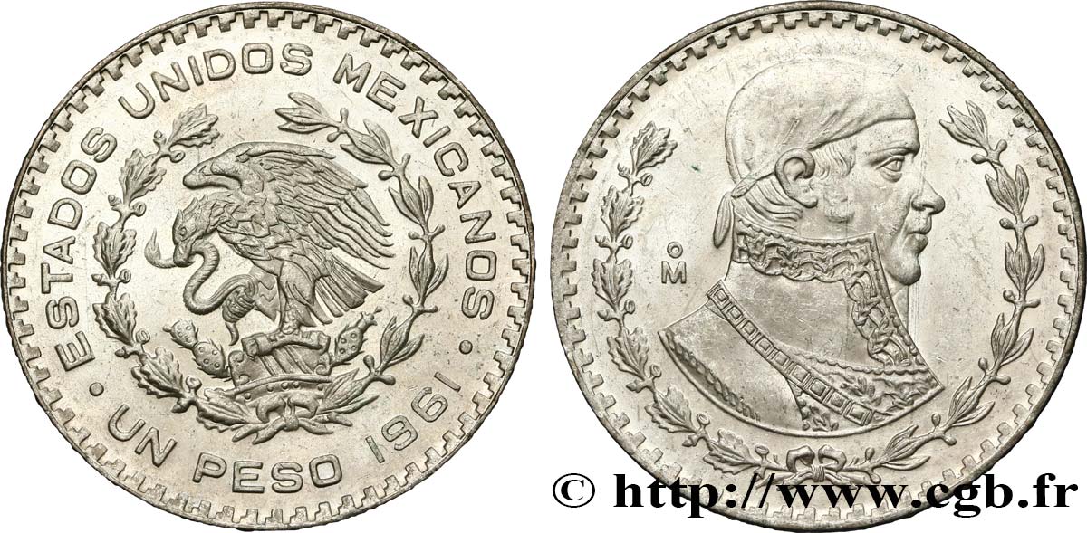 MEXICO 1 Peso Jose Morelos y Pavon 1961 Mexico MS 