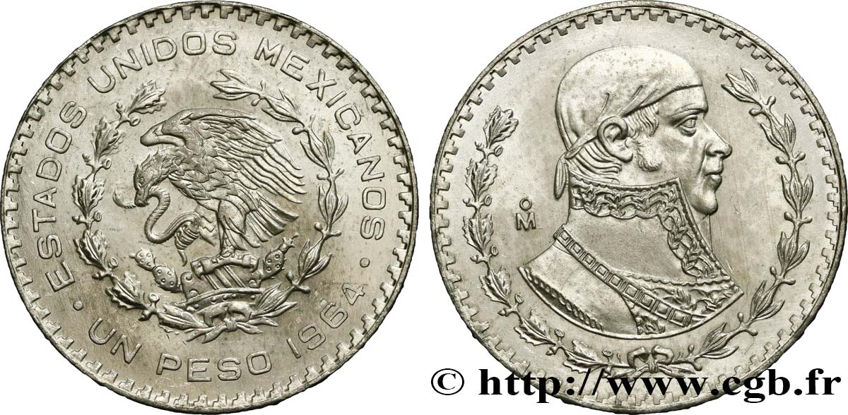 MEXICO 1 Peso Jose Morelos y Pavon 1964 Mexico MS 