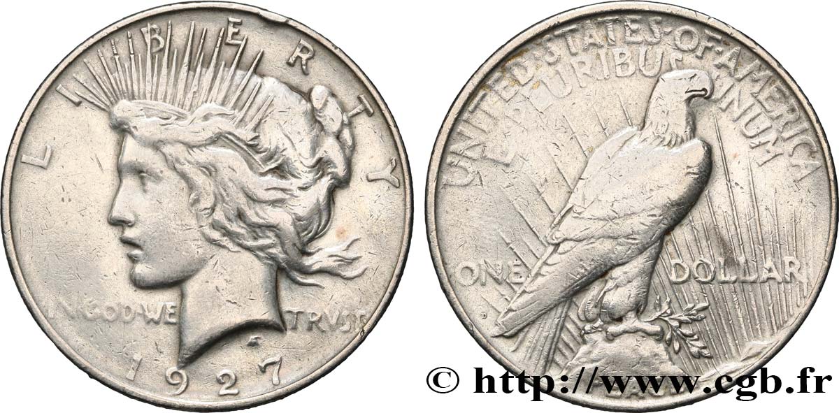 UNITED STATES OF AMERICA 1 Dollar type Peace 1927 Denver VF 