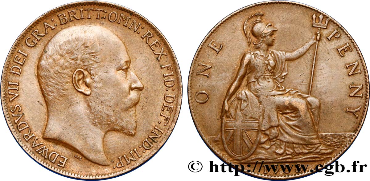 UNITED KINGDOM 1 Penny Edouard VII 1908  AU 