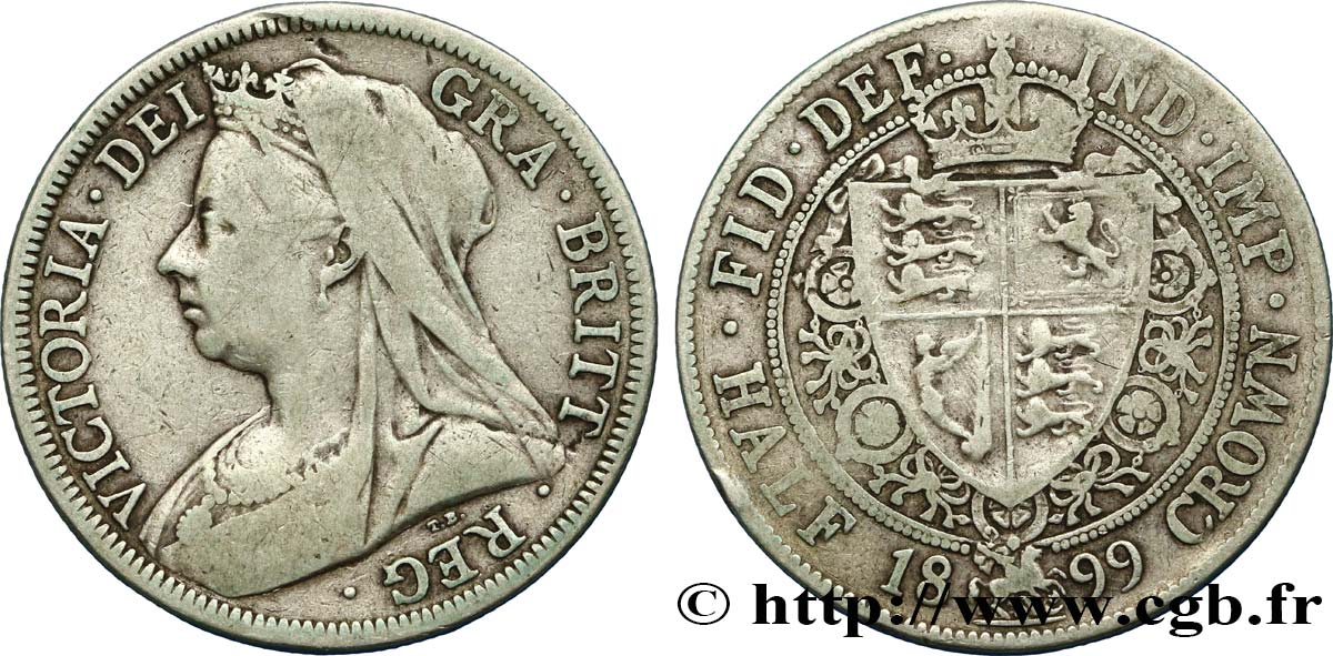 UNITED KINGDOM 1/2 Crown Victoria “Old Head” 1899 VF