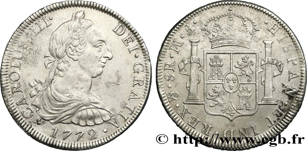 MEXIQUE 8 Reales Charles III 1772 Mexico TTB+ 