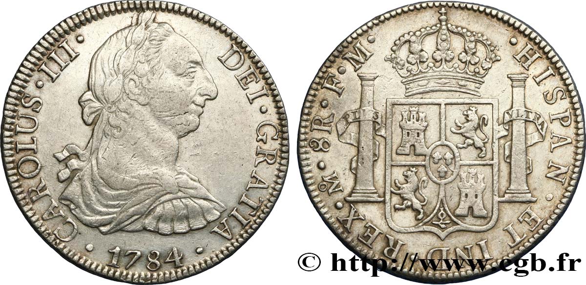 MEXIQUE 8 Reales Charles III 1784 Mexico TTB+ 