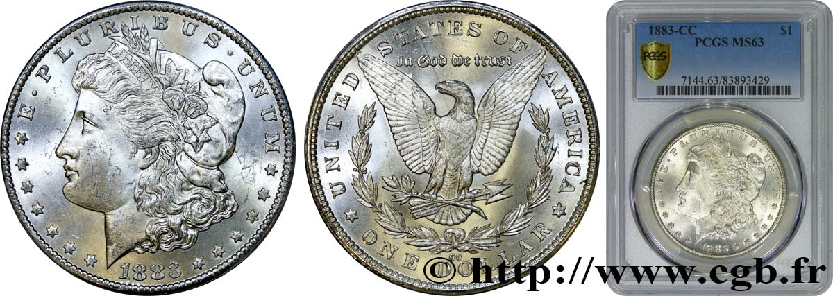 UNITED STATES OF AMERICA 1 Dollar Morgan 1883 Carson City - CC MS63 PCGS