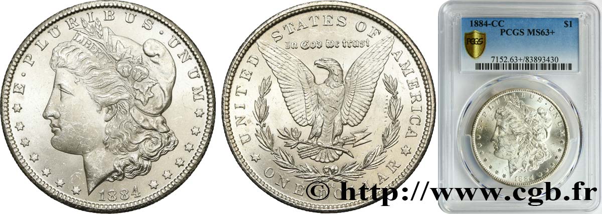 ÉTATS-UNIS D AMÉRIQUE 1 Dollar Morgan 1884 Carson City  MS63 PCGS