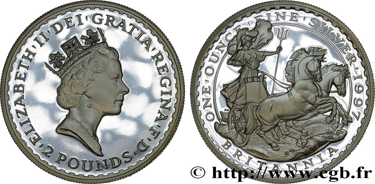 UNITED KINGDOM 2 Pounds Britannia Proof 1997  MS 