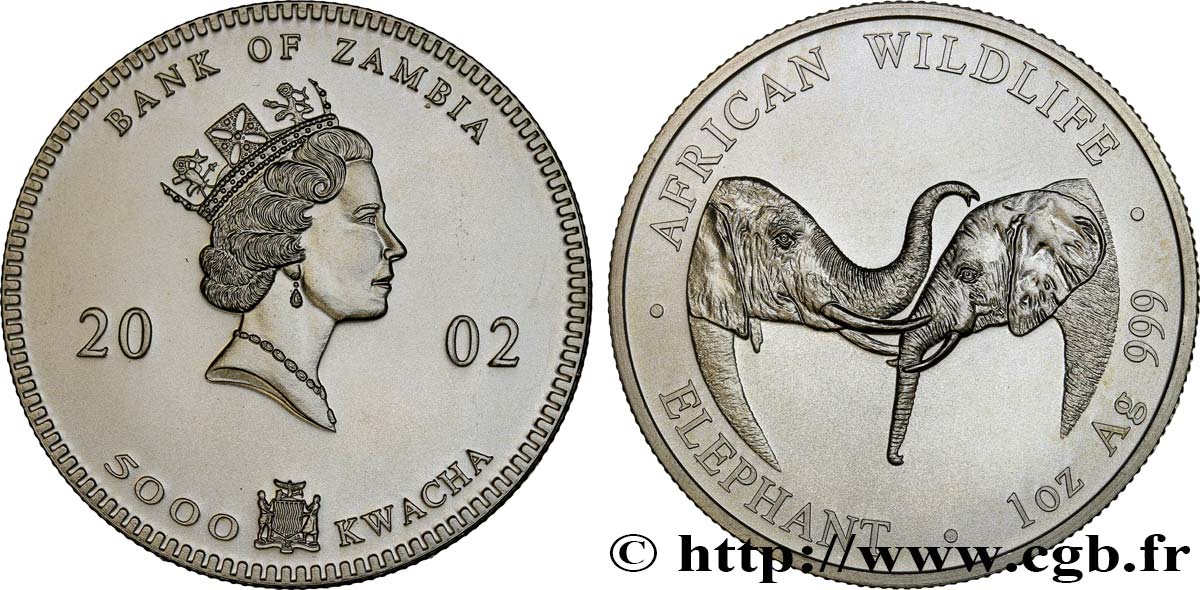 ZAMBIA 5000 Kwacha 2002  MS 
