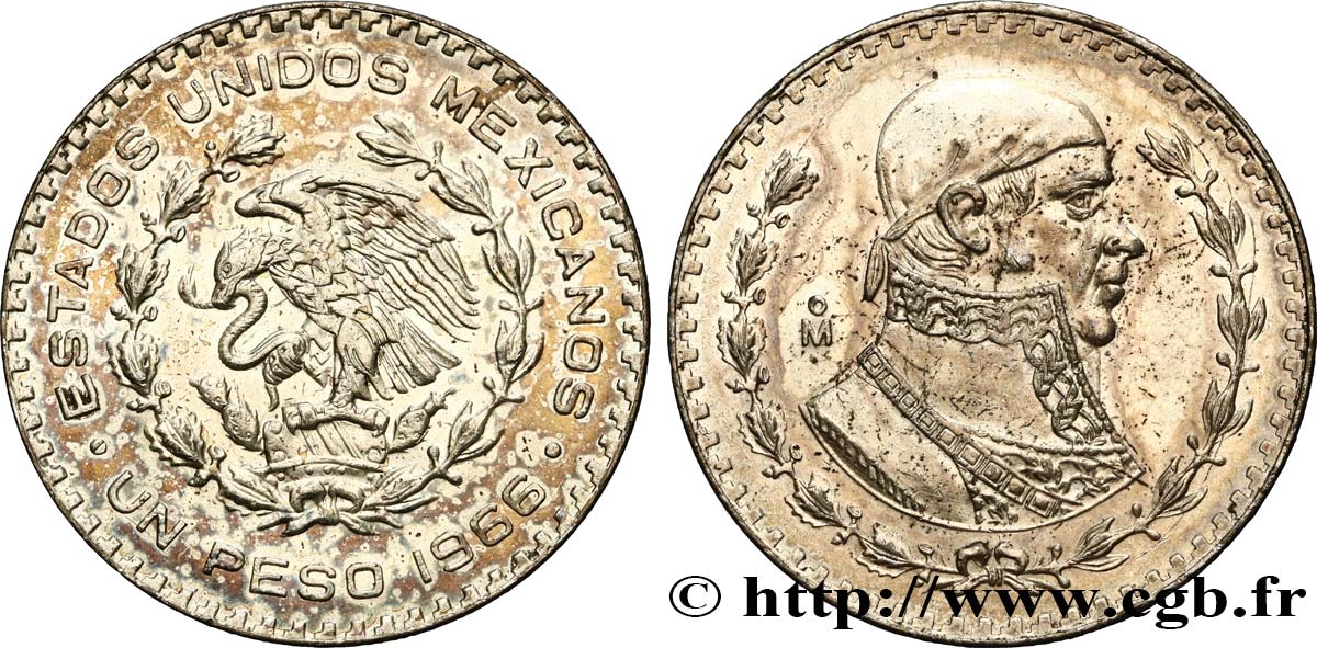 MEXICO 1 Peso Jose Morelos y Pavon 1966 Mexico MS 