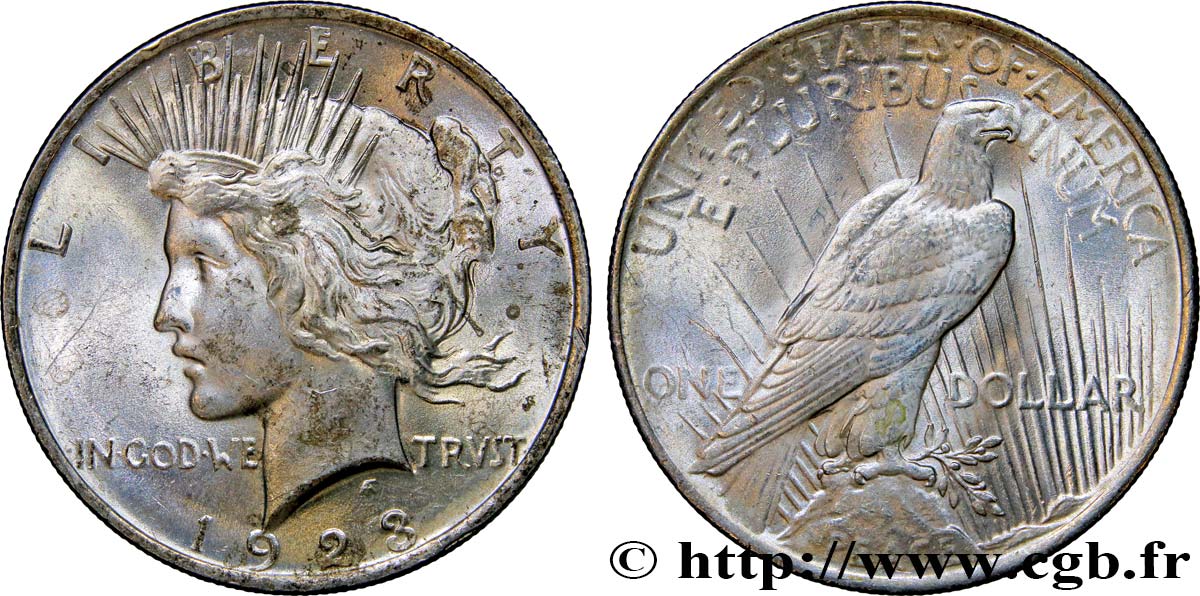 UNITED STATES OF AMERICA 1 Dollar Peace 1923 Philadelphie AU 