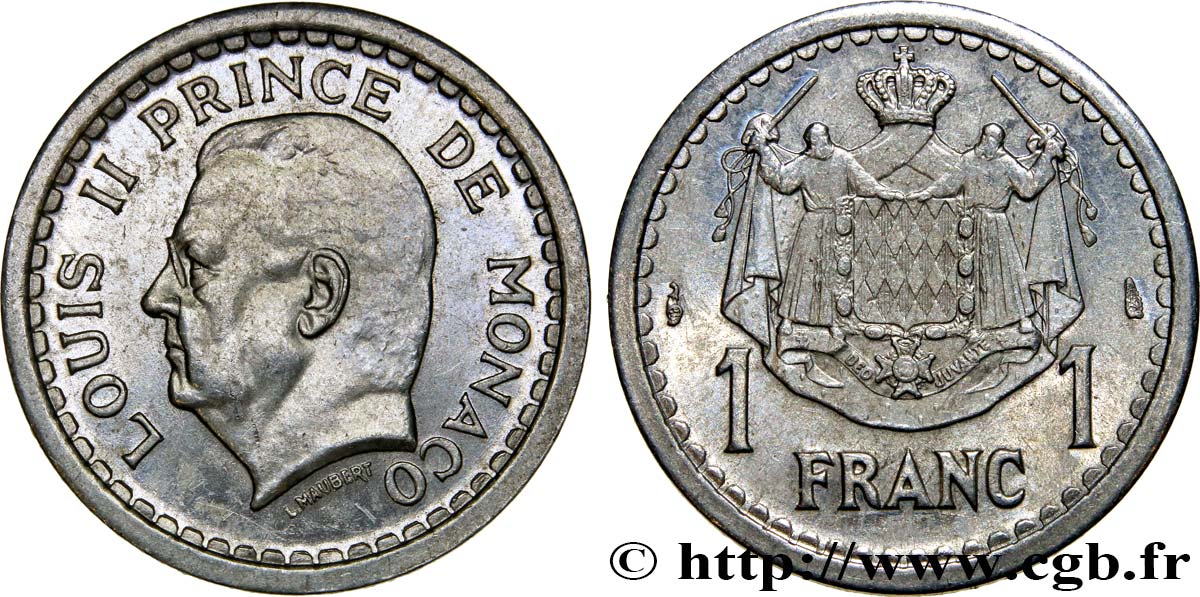 MONACO 1 Franc (1943) Paris MS