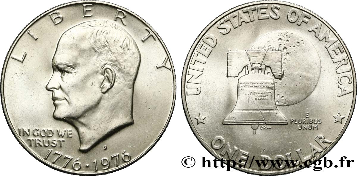 ÉTATS-UNIS D AMÉRIQUE 1 Dollar Eisenhower Bicentenaire 1976 San Francisco - S SPL 