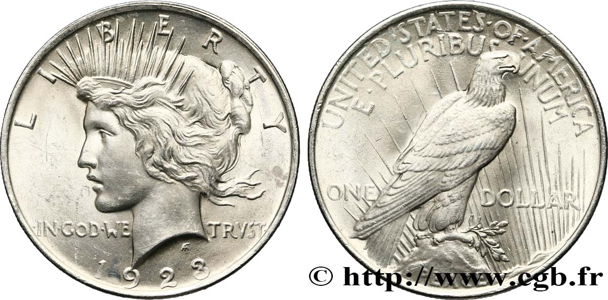 UNITED STATES OF AMERICA 1 Dollar Peace 1923 Philadelphie MS 