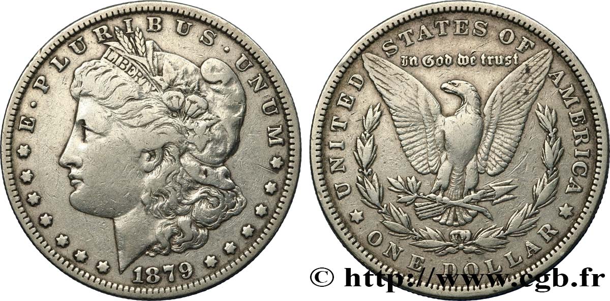 ÉTATS-UNIS D AMÉRIQUE 1 Dollar Morgan 1879 Philadelphie TB+ 