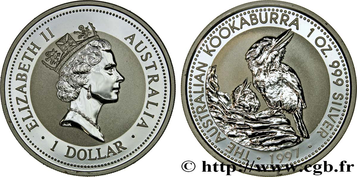 AUSTRALIA 1 Dollar kookaburra Proof  1997 Perth MS 