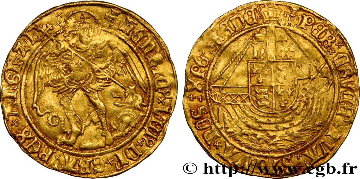 ANGLETERRE - ROYAUME D ANGLETERRE - HENRY VIII Ange d’or, 1re émission n.d. Londres TTB 