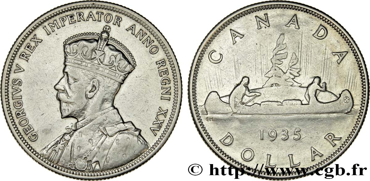 CANADA 1 Dollar Georges V jubilé d’argent 1935  TTB 